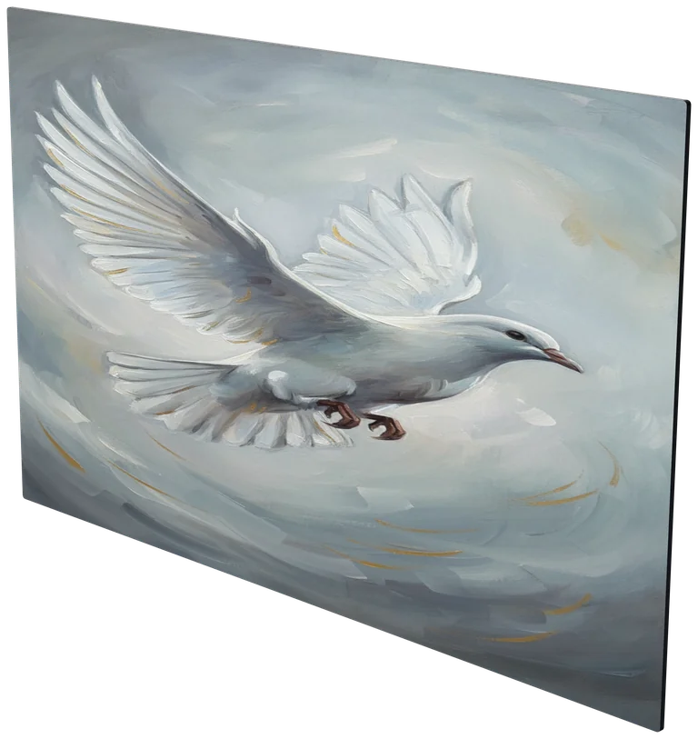 Plaque d'identification au visuel Colombe blanche